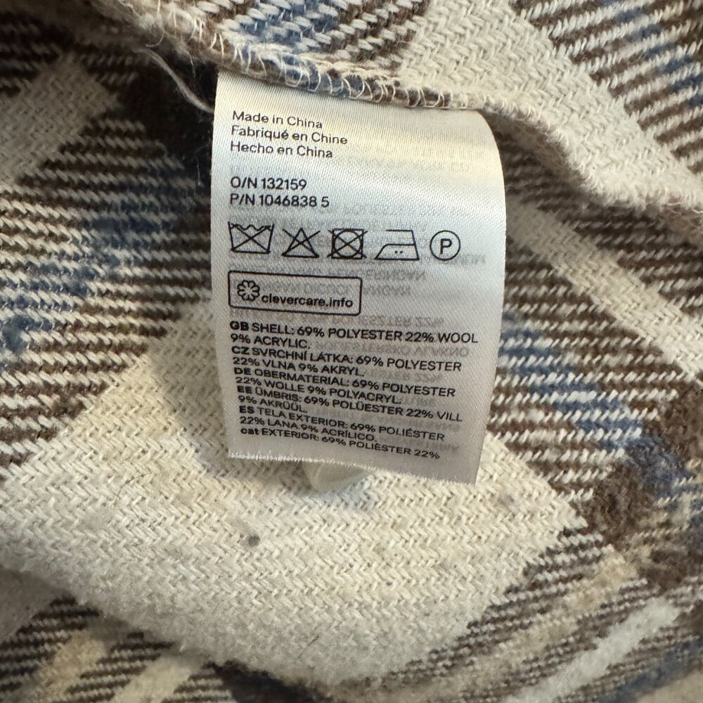 🧥 Plaid Wool Blend Shacket Coat | Size M - Picture 7 of 8